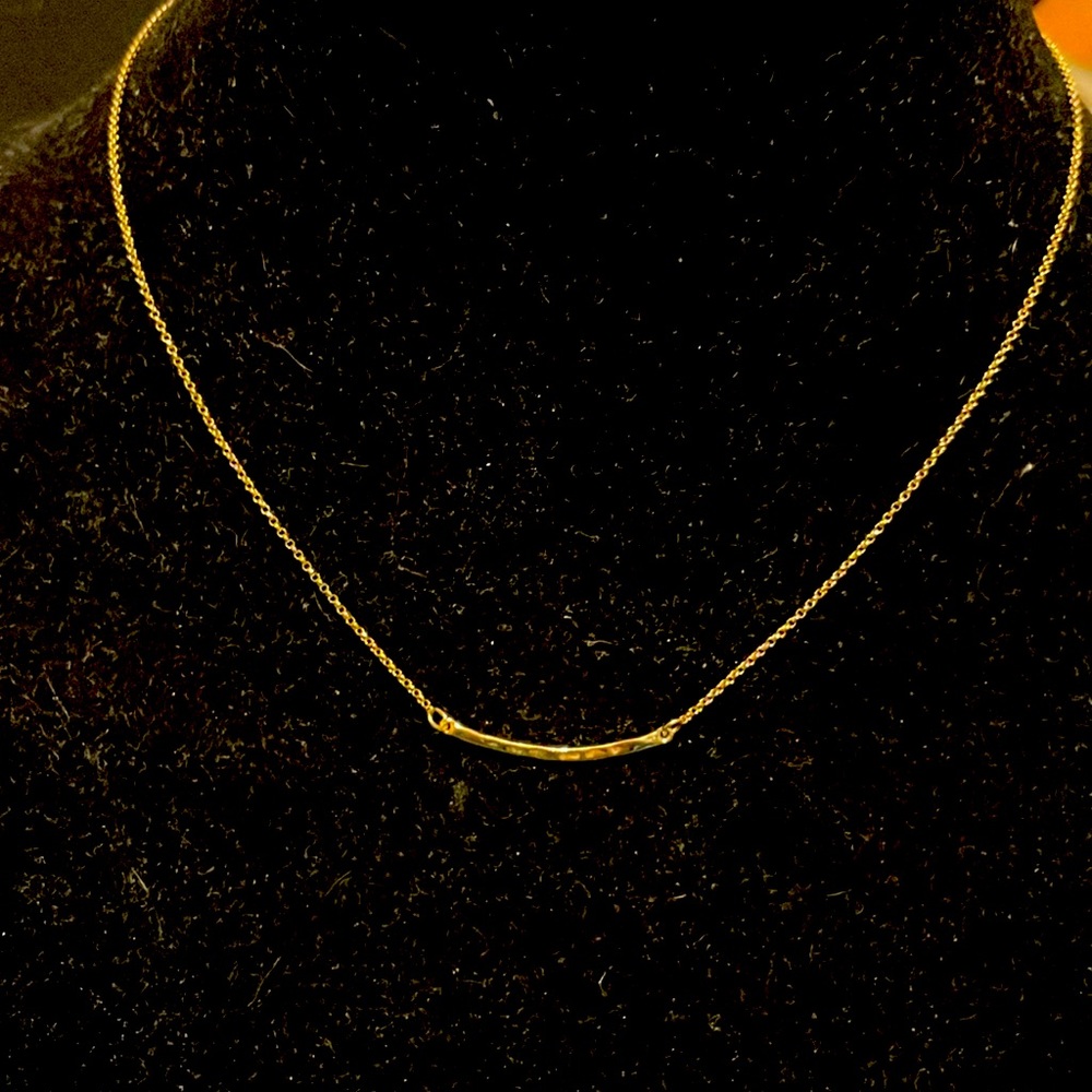 Small hammered gold necklace